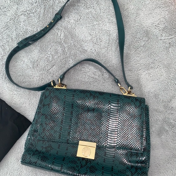 Versace bag - python dark green -authentic - Picture 5 of 11